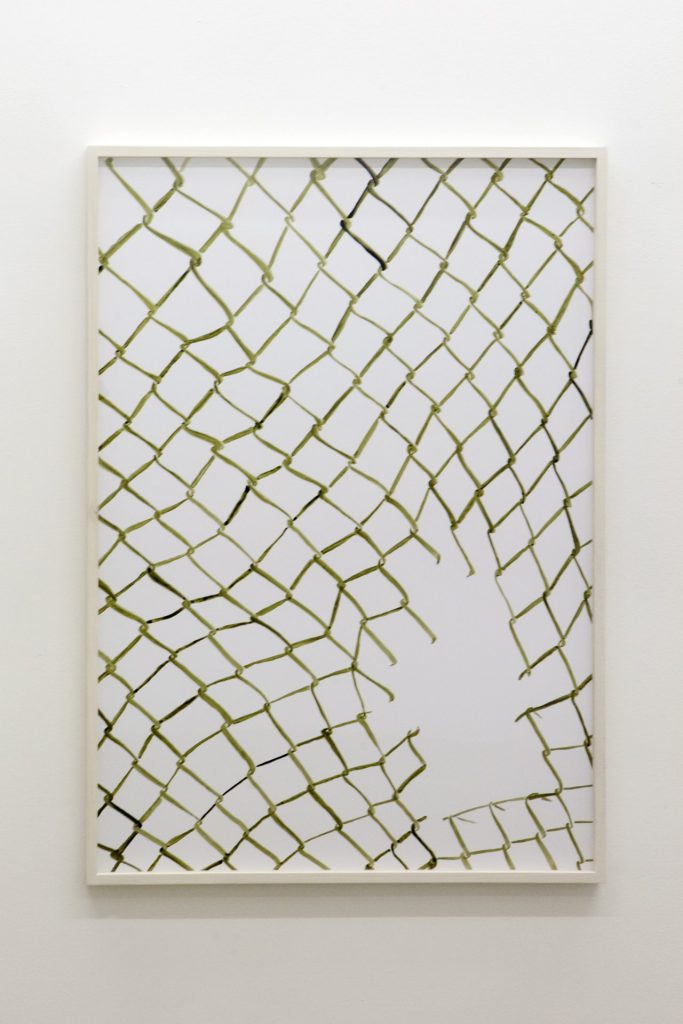 <i>ohne titel (netz 1)</i>, 2009
</br>
watercolor on paper, 100 x 70 cm / 39.3 x 27.5 in 
>