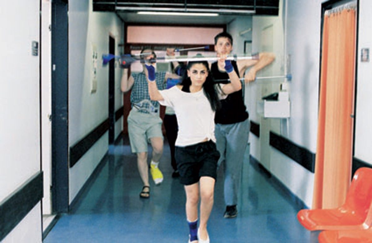 <i>hospital bone dance</i>, 2006 
</br>
video, color, sound, 7'
>
