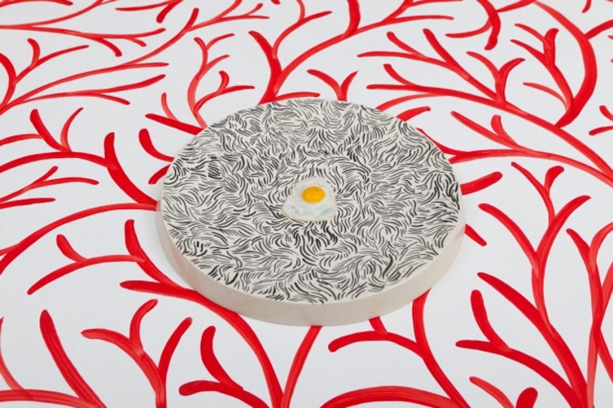 <i>dinner for 24 dogs</i>, 2012
</br>
installation view, salon 94 freemans, new york>