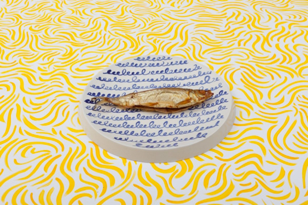 <i>dinner for 24 dogs</i>, 2012
</br>
installation view, salon 94 freemans, new york>