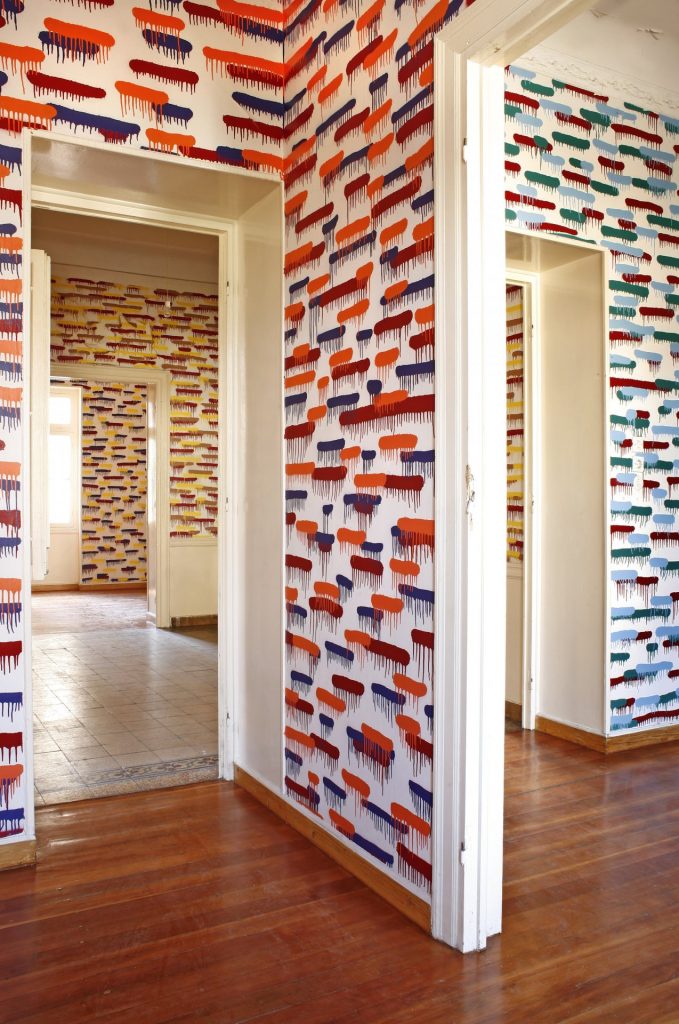<i>still lifes, gold and peeling paint</i>, 2011
</br>
installation view, remap, athens>