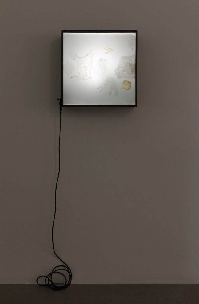 <i>polariscop</i>, 1960
</br>
light box, 50 x 50 x 15 cm / 19.7 x 19.7 x 5.9 in
>