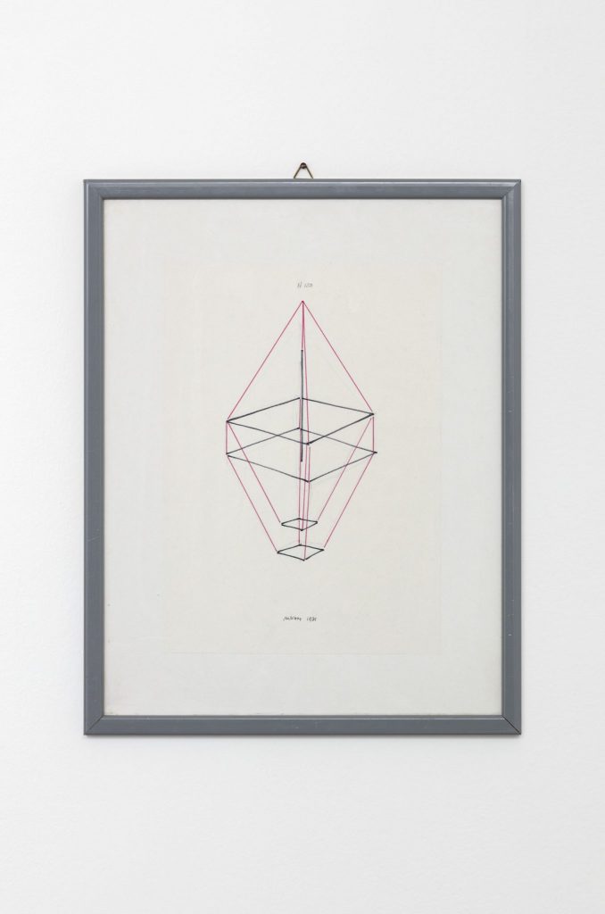 <i>progetto per filipesi (project for filipesi)</i>, 1981
</br> 
mixed media and marker on paper
</br>
21 x 29,5 x 1,6 cm / 8.3 x 11.6 x 0.6 in
>