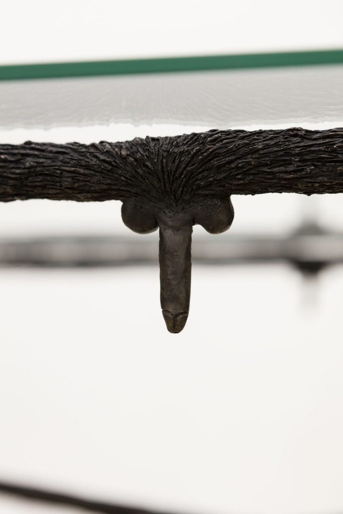 <i>table and few bronze snails</i>, 2016
</br>
(detail)>