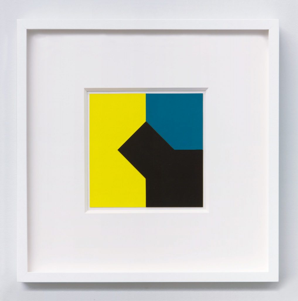 <i>curva di peano (peano's curve)</i>, 1996
</br>
collage on cardboard, 25 x 25 cm / 9.8 x 9.8 in
>