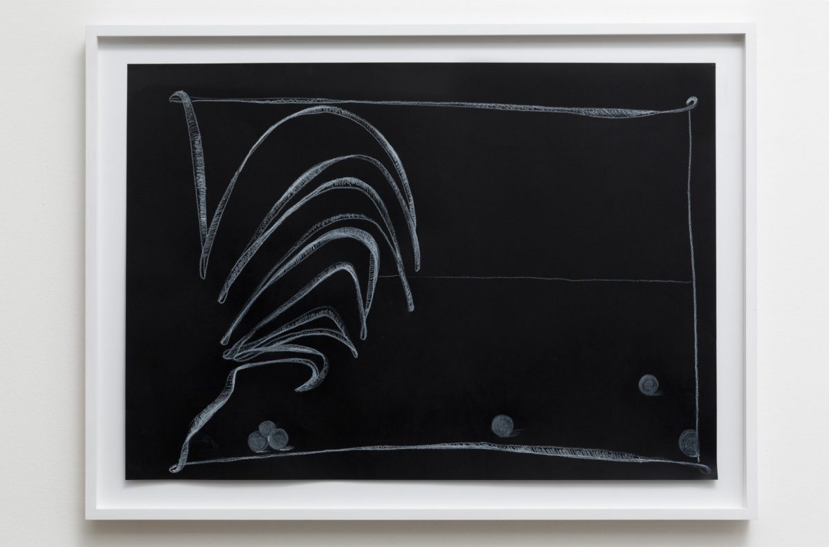 <i>untitled (chicken drawing 2)</i>, 2011 
</br>
pencil on paper, 50 x 70 cm / 19.7 x 27.5 in
</br>
installation view, museum fur gegenwartskunst, basel
>