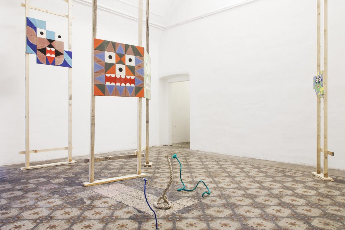 <i>from down, from up and in between</i>, 2013 
</br>
installation view, fondazione morra greco, naples
>