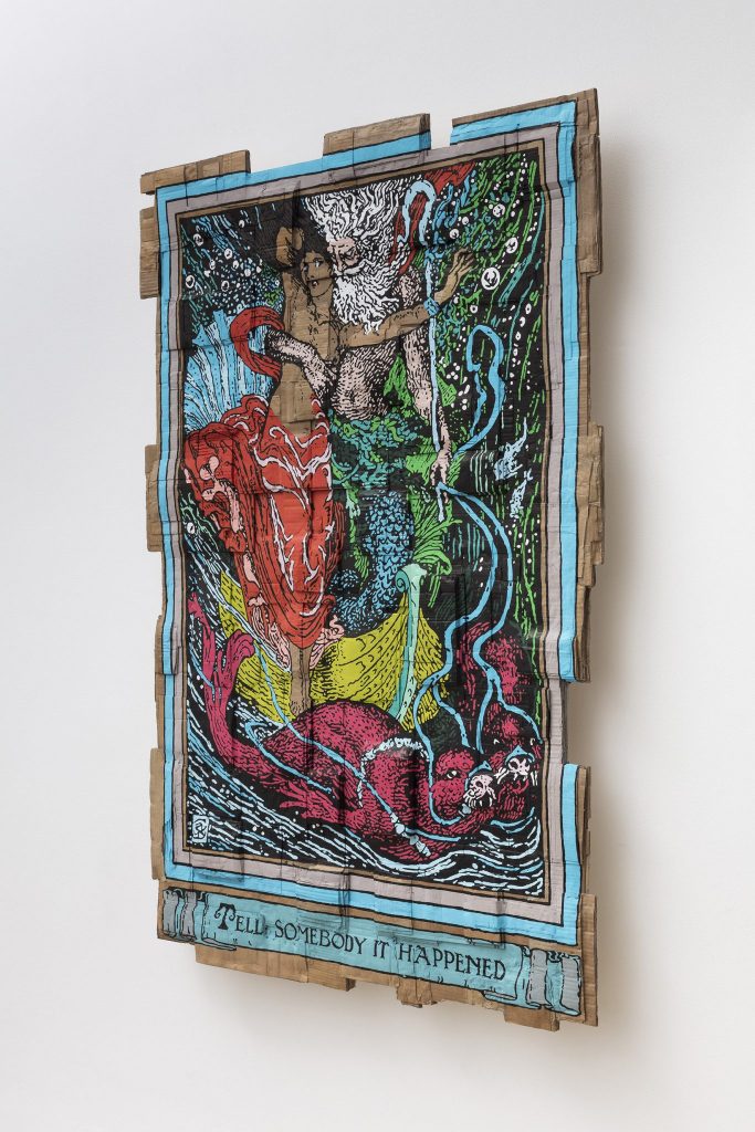 <i>tell somebody it happened, the god of
the sea is a sexual harasser (originally from “the faerie
queene”,</br>book iii, part vii, illustrated by walter crane,
1895 - 1897)</i>, 2018</br>(alternate view)