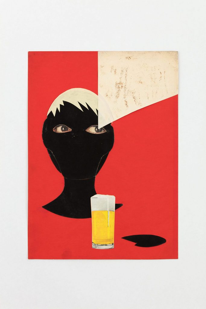 <i>studio di design (design study)</i>, 1947
</br>
collage and mixed media on cardboard
</br>
34 x 24 cm / 13.4 x 9.4 in
>