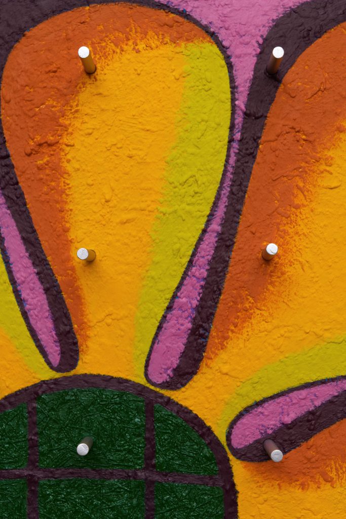 <I>Untitled</I>, 2022
</br>
oil on canvas with wooden dowels</br>
(detail)>