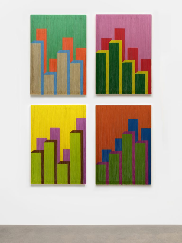 <i> Seasonal Chart</i>, 2004</br> porcelain </br>overall 101,5 x 226 cm / 40 x 89 in
4 pieces, each 101,5 x 71 / 40 x 28 in>