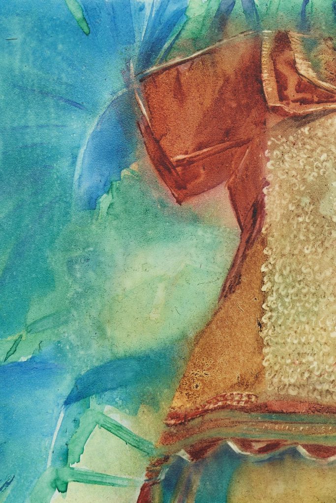 Pierpaolo Campanini, <i>Didgeridoo</i>, 2022-2023 </br> tempera and oil on polar
</br> 63,3 x 48,4 x 3,5 cm / 24.9 x 19 x 1.3 in (detail)