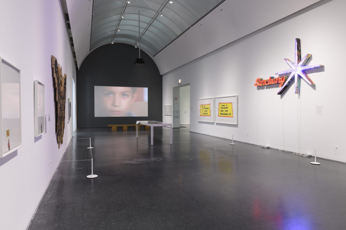<i>Andrea Bowers</i>, 2021 </br> installation view, MCA Chicago 