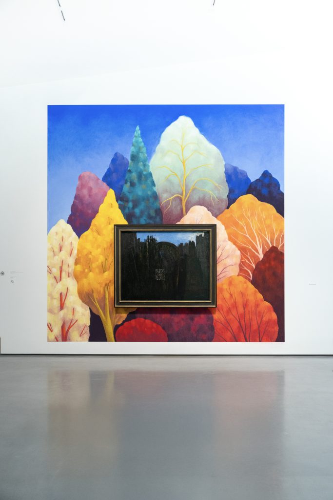 <i>Forbidden Territories: 100 Years of Surreal Landscapes
</I>, 2024</br>
installation view, Hudson yards, New York</br>>