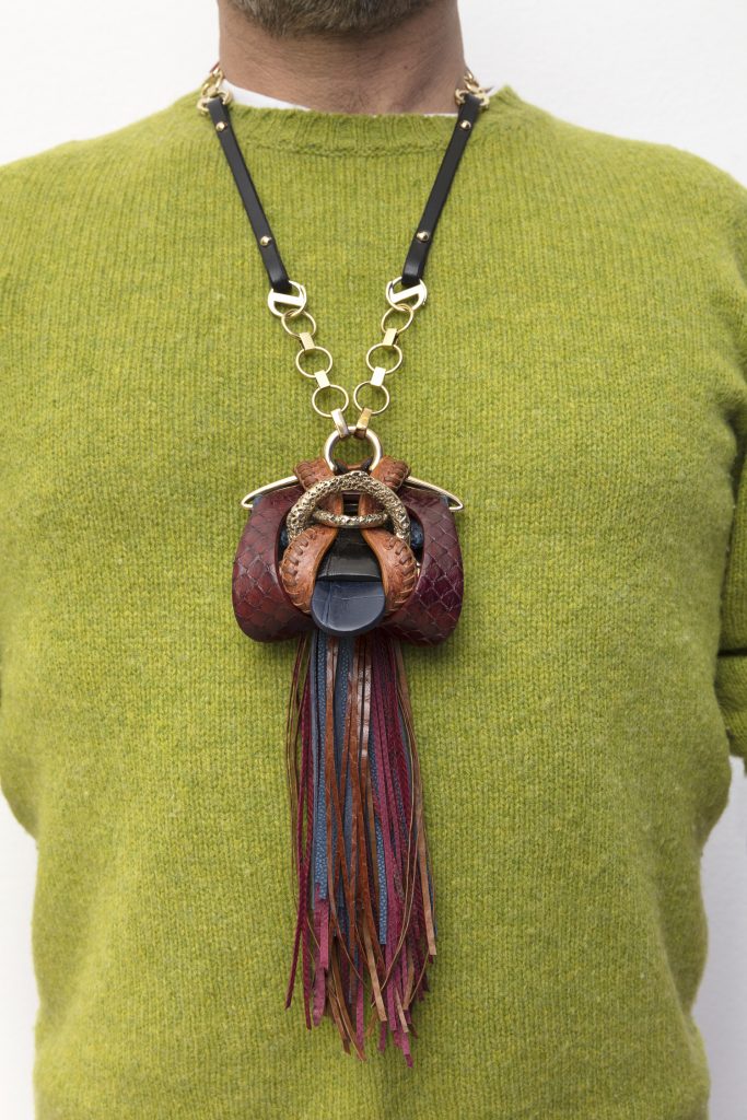 Maggie Cardelùs, <i>Origine du Monde with tongues</i>, 2020
</br>
cast bronze, leather, and faux leather
</br>
85 x 63 cm / 33.5 x 24.8 in