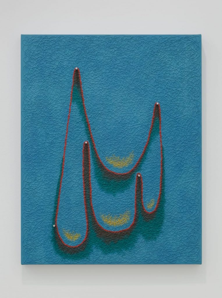 <i>untitled</i>, 2018</br>
oil on canvas with wooden dowels</br>76.2 x 59.7 x 4.5 cm / 30 x 23.5 x 1.75 in