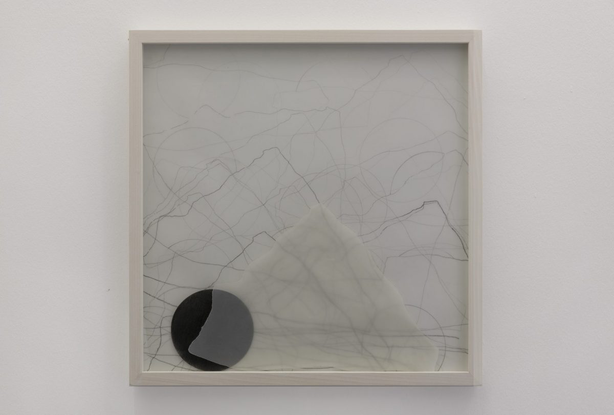 <i>alpha and omega</i>, 2013</br>graphite on paper</i>19.7 x 19.7 x 2.4 / 50 x 50 x 6 in