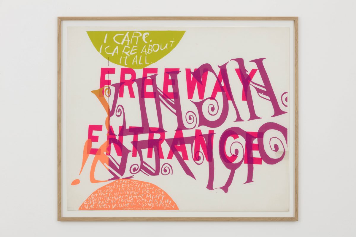 Corita Kent, <i>highly prized</i>, 1967
</br>
screenprint, 84 x 99,5 x 3 cm / 33.1 x 39.2 x 1.2 in (framed)