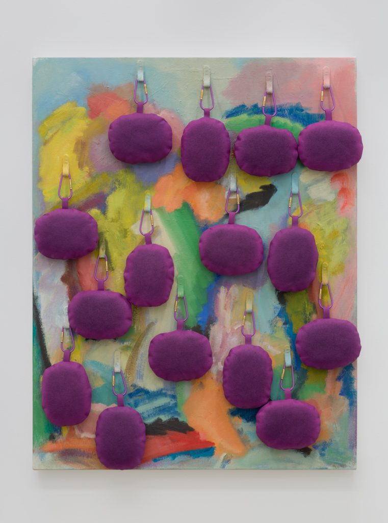 <i>untitled</i>, 2018</br>
oil on canvas with wooden dowels</br>76.2 x 59.7 x 7.6 cm / 30 x 23.5 x 3 in