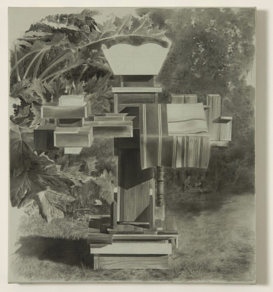 <i>untitled</i>, 2009</br>
charcoal on canvas</br>
99 x 87 x 5 cm / 39 x 34.2 x 2 in