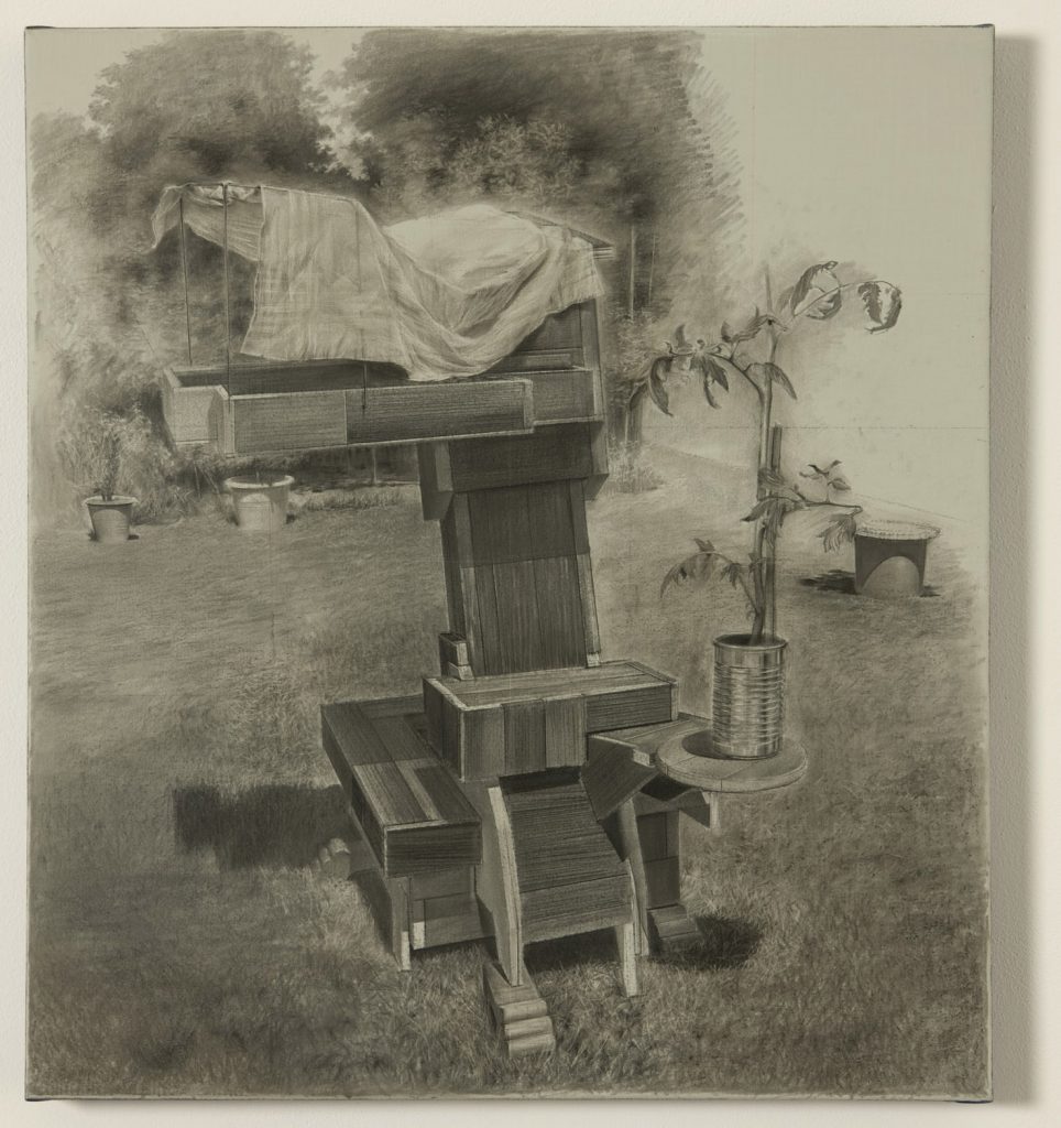 <i>untitled</i>, 2009</br>
charcoal on canvas</br>
68 x 61 cm / 26.8 x 24 in