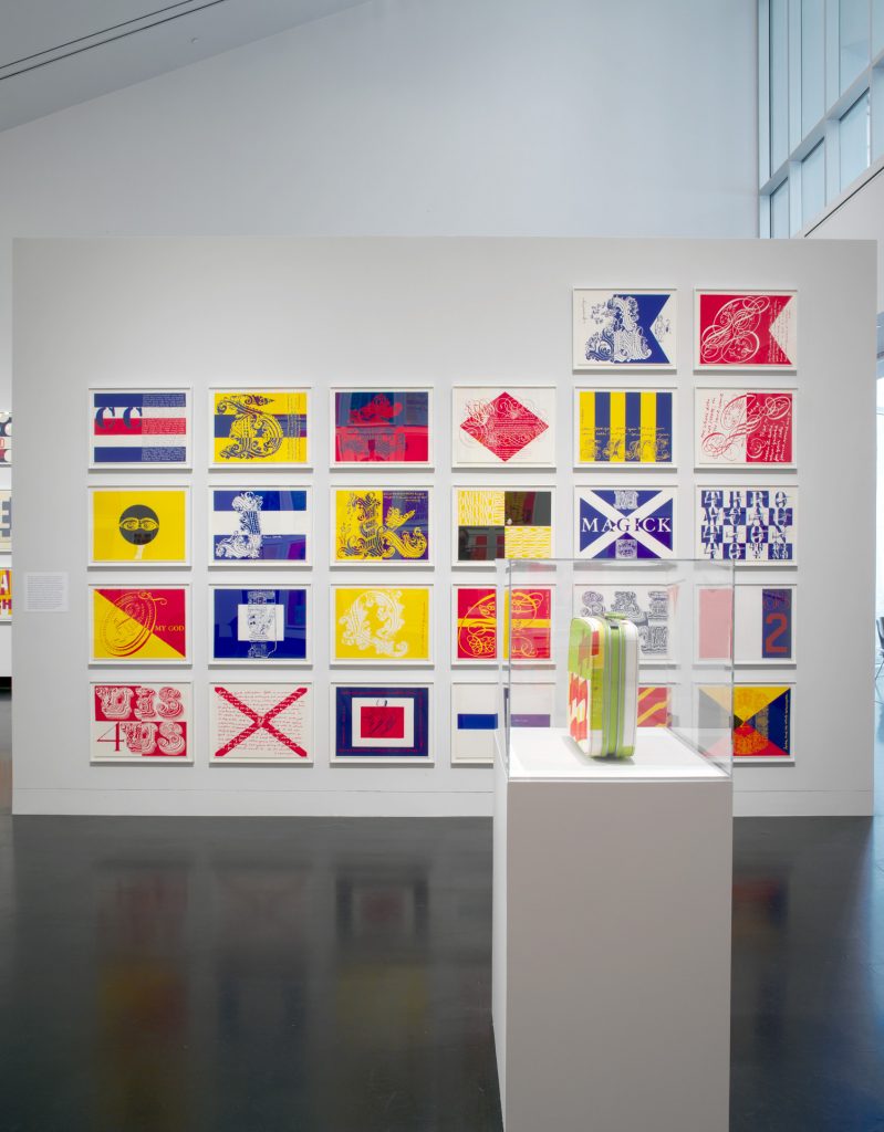 <i>Someday Is Now: The Art of Corita Kent</i>, 2013
</br>
installation view, Tang Teaching Museum, Saratoga Springs>