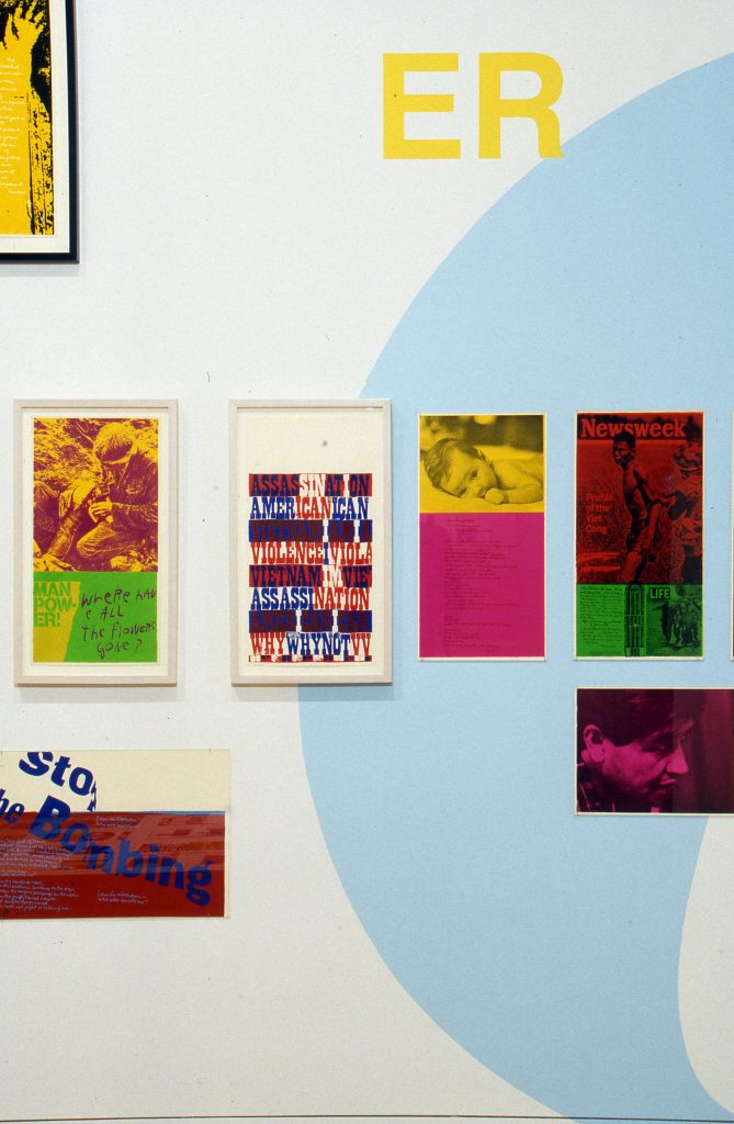 <i>Power Up: Sister Corita and Donald Moffett, Interlocking</i>, 2000
</br> 
installation view, Hammer Museum, Los Angeles>