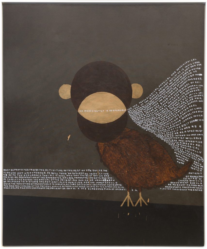 thomas zipp, a. b.: m - bird, 2013
oil and marker on canvas, 185 x 155 cm
