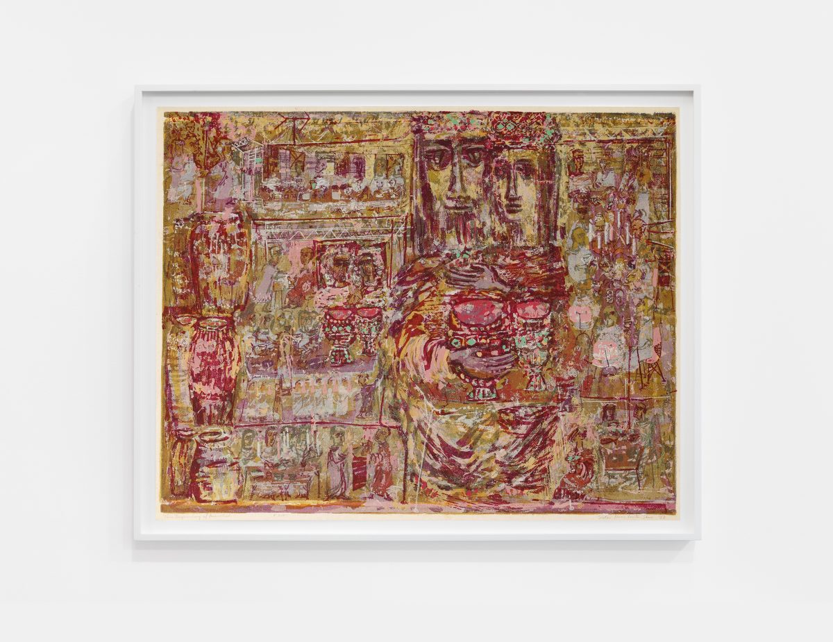 <i>this Beginning of miracles</i>, 1953 </br>
Screenprint on paper</br>
40 x 50,8 cm / 15.8 x 20 in>