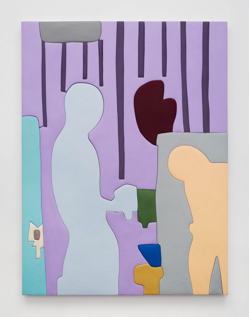 <i>Untitled, Blow Up 34</I>, 2020
</br>
wood, aqua resin, casein, and acrylic gouache
</br>
149,9 x 112,4 x 4,5 cm / 59 x 44.3 x 1.8 in