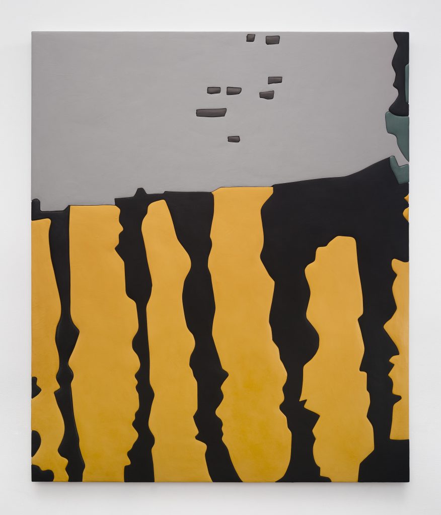 <i>Untitled, Blow Up 42</I>, 2020
</br>
wood, aqua resin, casein, and acrylic gouache
</br>
170,2 x 141,6 x 4,5 cm / 67 x 55.8 x 1.8 in