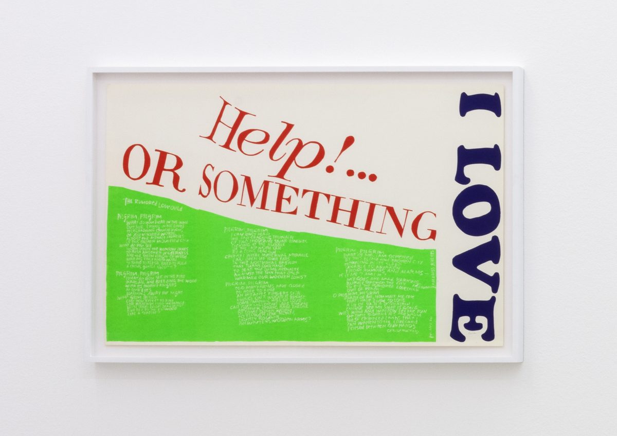 <I>help or something</I>, 1967
</br>
screenprint</br>
66 x 96,5 x 4 cm / 25.9 x 38 x 1.5 in (framed)