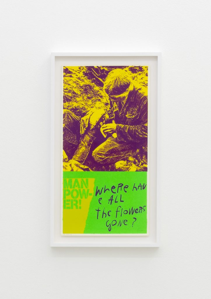 <I>manflowers</I>, 1969
</br>
screenprint</br>
66,5 x 38 x 4 cm / 26.1 x 15 x 1.5 in (framed)