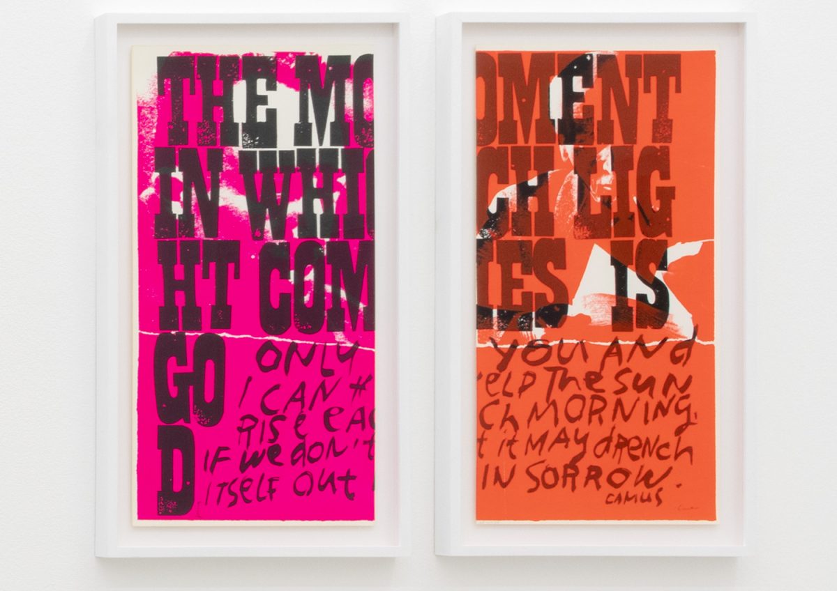 <I>only you and I</I>, 1969
</br>
screenprint</br>
each: 66 x 37 x 4 cm / 26 x 14.5 x 1.5 in (framed)