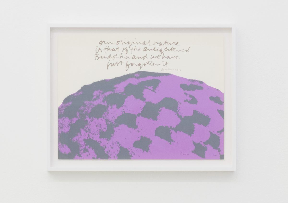 <I>our original nature - well writing #7</I>, 1976
</br>
screenprint</br>
50 x 63,5 x 4 cm / 19.6 x 25 x 1.5 in (framed)