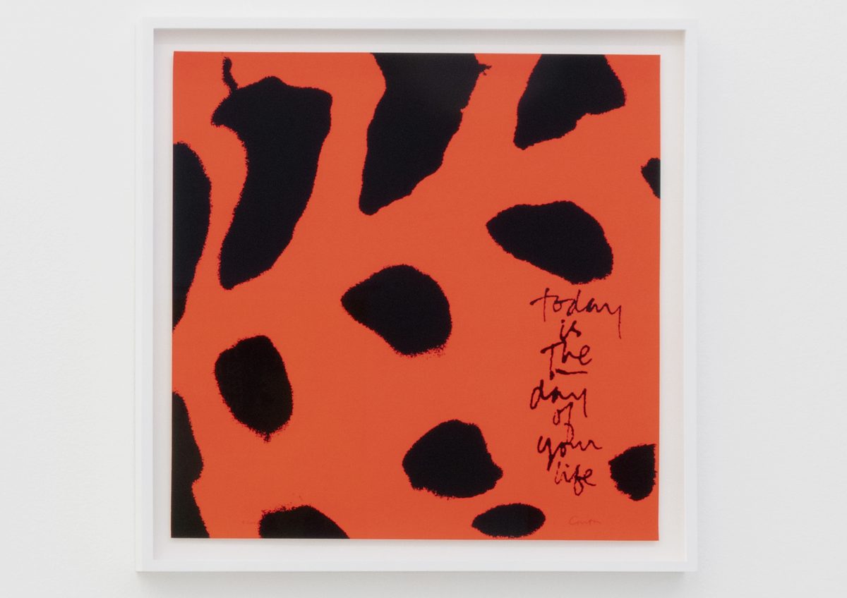 <I>the day - shell writing #1</I>, 1976
</br>
screenprint</br>
63,4 x 63,4 x 4 cm / 25 x 25 x 1.5 in (framed)