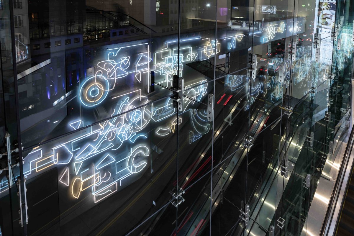 <I>Day for Night for Day</i>, 2019
</br> installation view, Beverly Center