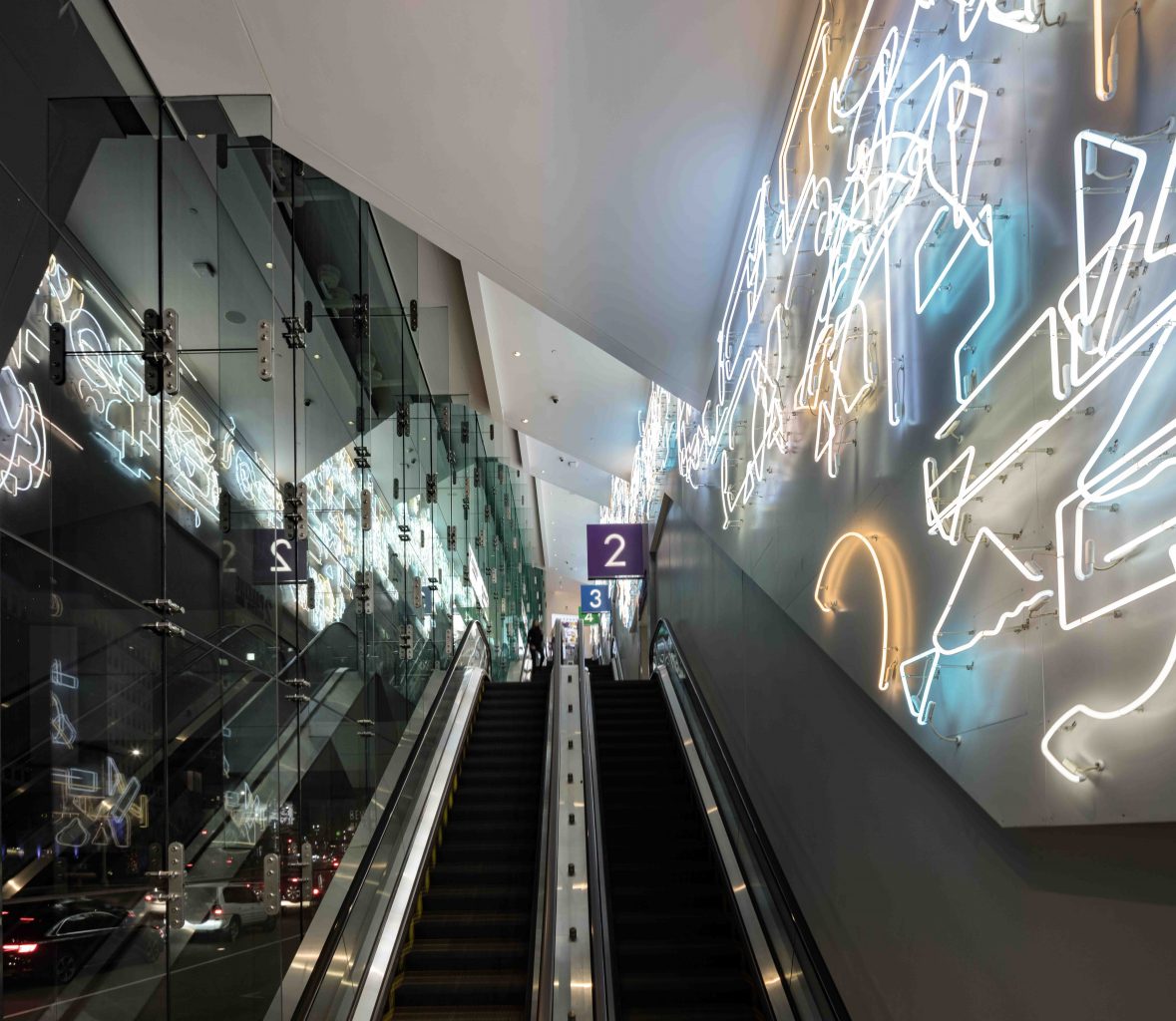 <I>Day for Night for Day</i>, 2019
</br> installation view, Beverly Center