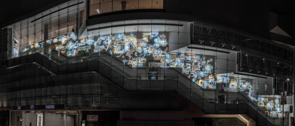 <I>Day for Night for Day</i>, 2019
</br> installation view, Beverly Center