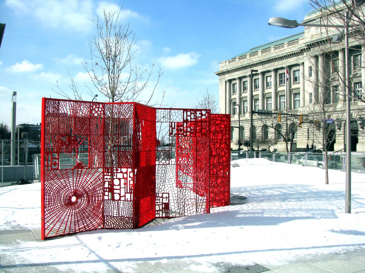<I>bugscreen</i>, 2009
</br> installation view, Anthony J. Celebrezze Federal Building