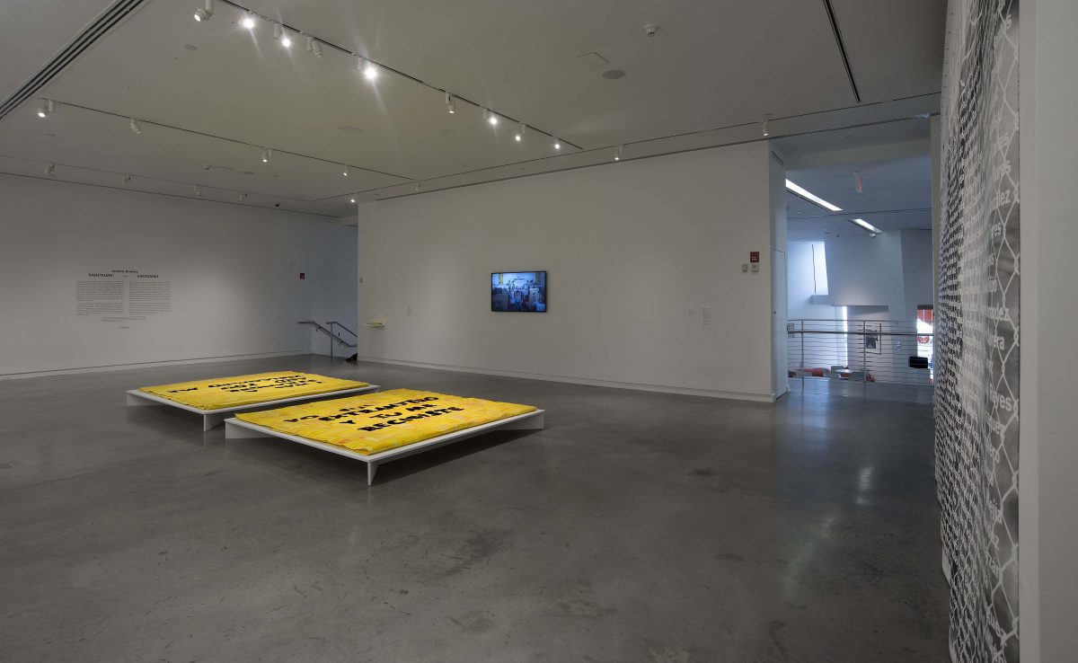 <I>The Neighbors: Sanctuary - Andrea Bowers</i>, 2016
</br> installation view, The Bronx Museum of Arts, New York