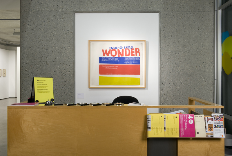 <I>Corita Kent - To create is to relate</i>, 2011
</br> installation view, Contemporary Art Gallery, Vancouver