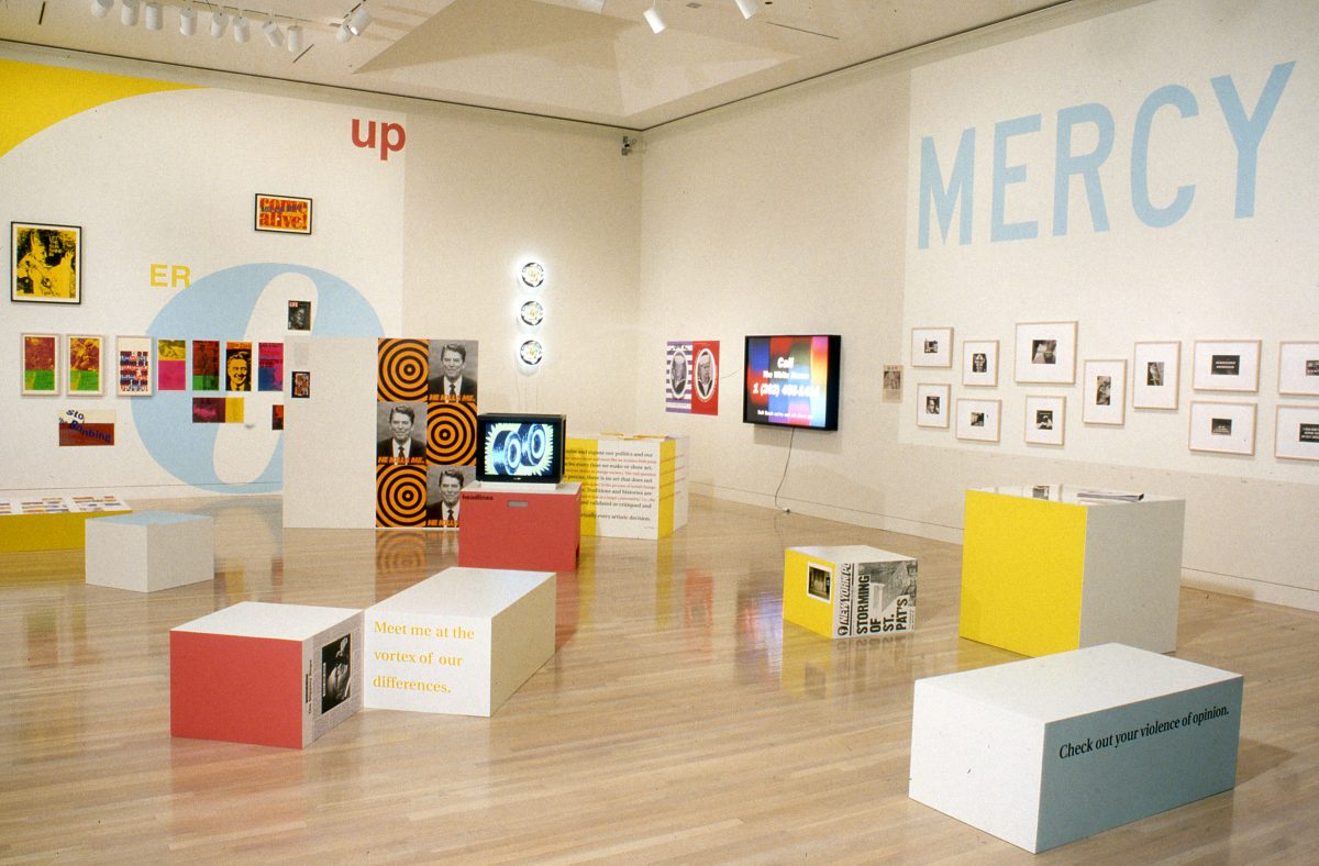 <I>Power Up: Sister Corita and Donald Moffett, Interlocking</i>, 2000
</br> installation view, Hammer Museum, Los Angeles