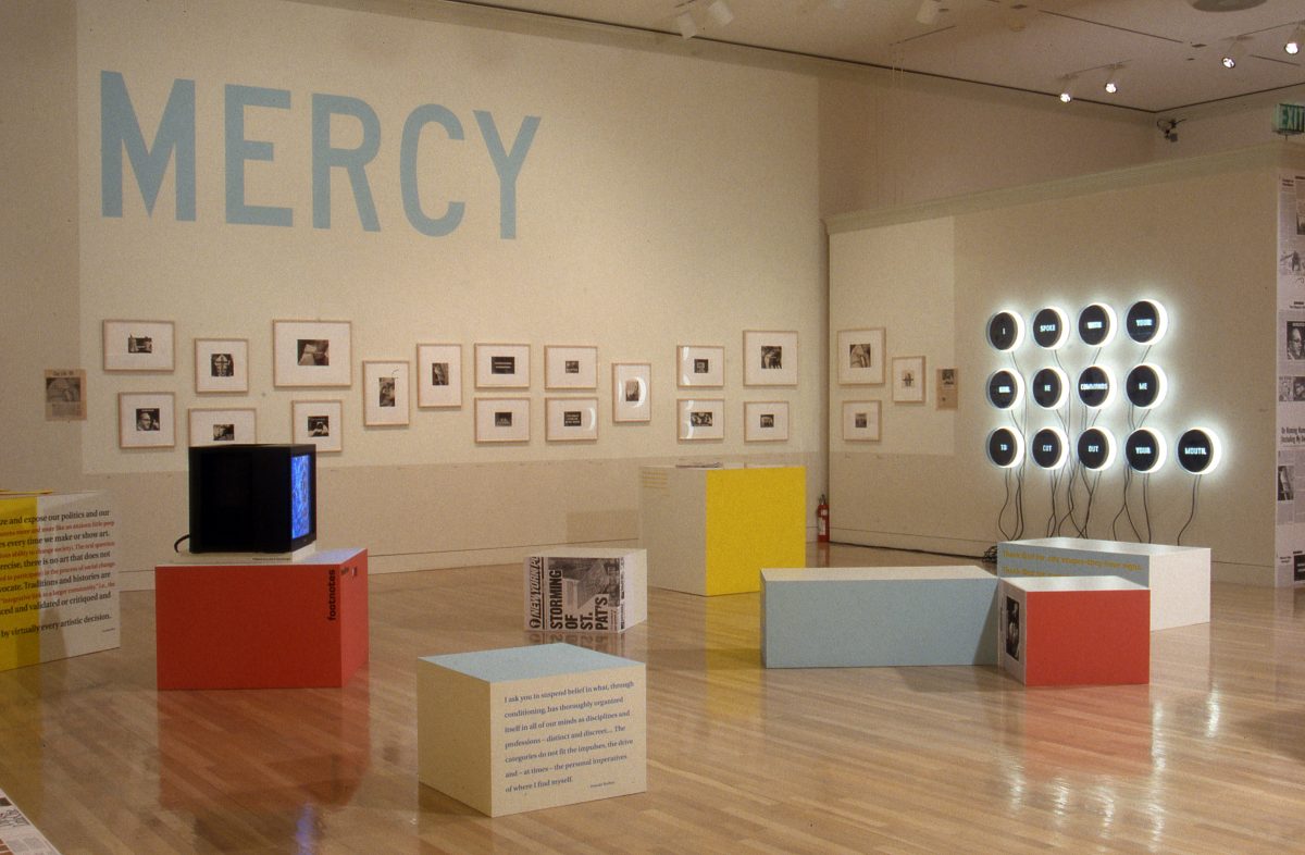 <I>Power Up: Sister Corita and Donald Moffett, Interlocking</i>, 2000
</br> installation view, Hammer Museum, Los Angeles