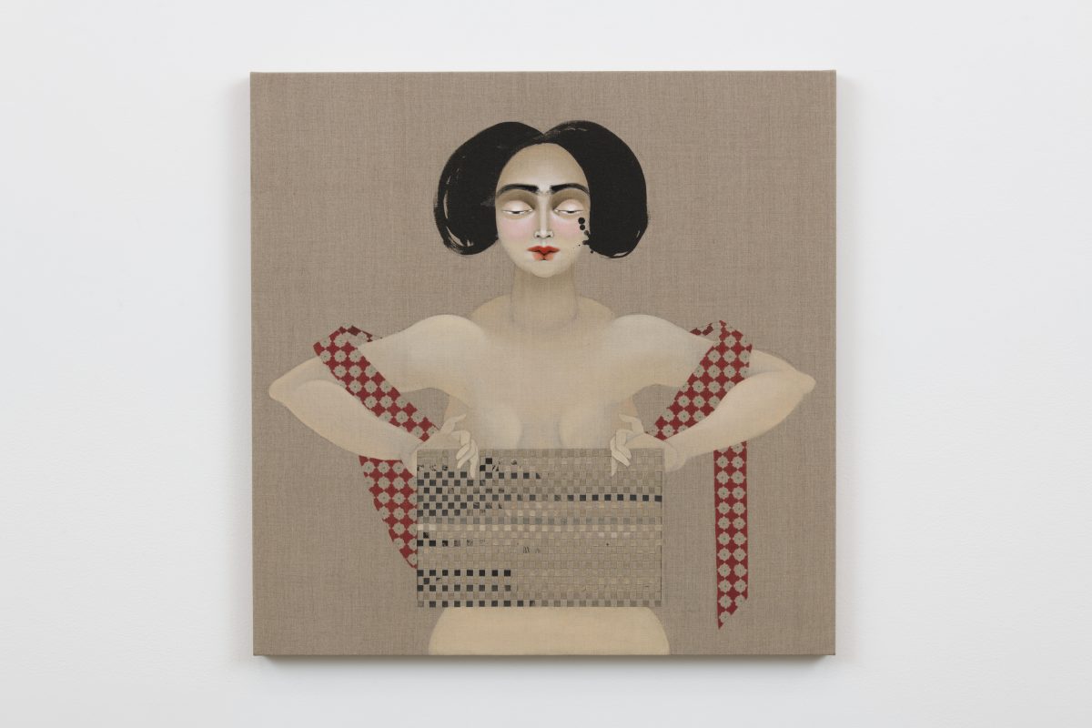 Havy Kahraman, <I>The Appeal 9</I>, 2018
</br>
oil on linen</br>
88,9 x 88,9 cm / 35 x 35 in