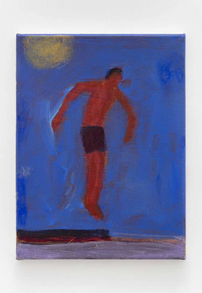 <i>Summer Diver</I>, 2023</br> acrylic on canvas</br>
30,5 x 23 cm / 12 x 9 in>