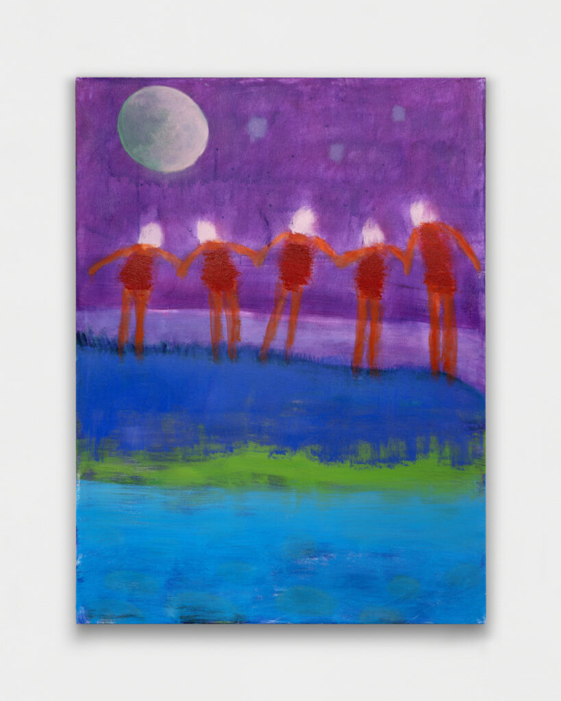 <i>Red Dress Dancers</I>, 2025</br> acrylic on canvas</br>
122 x 91,5 cm / 48 x 36 in>