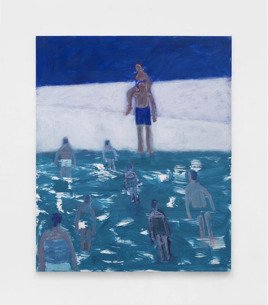 <I>Horizontal Swimmers</I>, 2021
</br>
acrylic on canvas</br>
90,2 x 191,8 cm / 35.5 x 75.5 in>