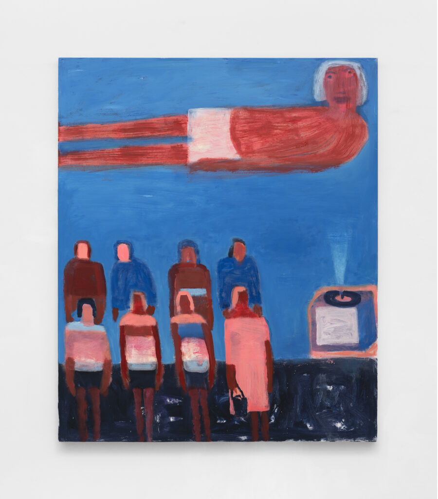 <I>Listening to Music by the Sea</I>, 2021
</br>
acrylic on canvas</br>
182,9 x 152,4 cm / 72 x 60 in>