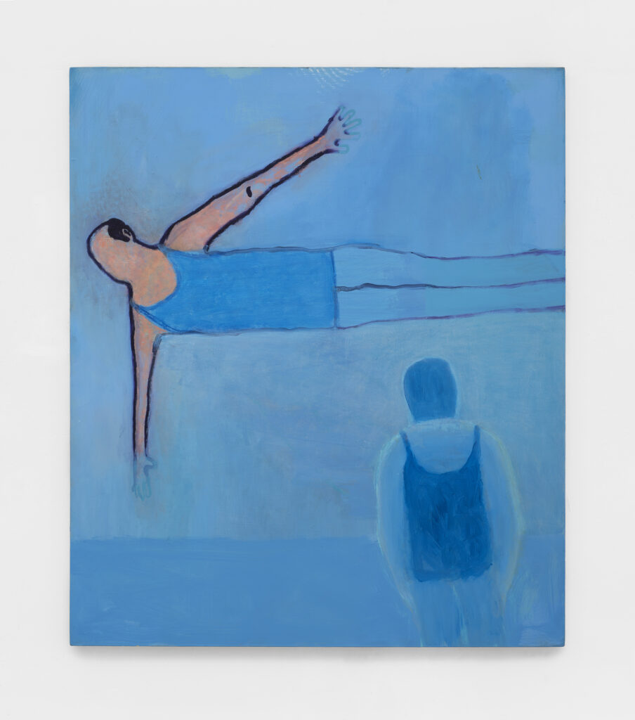 <I>Swan Dive with Onlooker</I>, 2021
</br>
acrylic on canvas</br>
167,6 x 142,2 cm / 66 x 56 in>